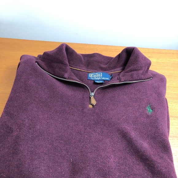 Polo by Ralph Lauren Men's Zip-Neck Sweater/Wine - Picture 3 of 3